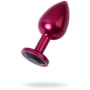 Анальна пробка із кристалом Metal By Toyfa Red Anal Plug with black gem
