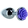 Металлическая анальная пробка LUX Active с розой - Rose Anal Plug - Purple, вибропуля в подарок: Для кого Унисекс