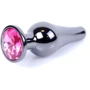 Анальная пробка с кристаллом BOSS of TOYS Boss Series - Jewellery Dark Silver BUTT PLUG Pink, BS6400053 фото 7