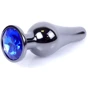 Анальная пробка с кристаллом BOSS of TOYS Boss Series - Jewellery Dark Silver BUTT PLUG Blue, BS6400059 фото 7