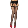 Чулки-сетка со швом Leg Avenue Fishnet thigh highs with bow One size Black (бантики, стразы)