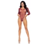 Боди Leg Avenue Crystalized fishnet bodysuit Burgundy One Size: Материал Нейлон