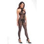 Бодистокинг Noir Handmade F315 Ego flocked mesh halter catsuit Black, M: Применение На тело