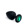 Анальний корок CRYSTAL Black Silicone Emerald, L