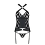 Сетчатый комплект с узором Hima Corset black L/XL - Passion: Материал Полиуретан