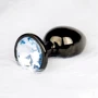 Металевий анальний затор Ouch! Heart Gem Gunmetal - Diamond, S фото 8