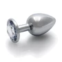 Металевий анальний затор Ouch! Heart Gem Silver - Diamond, S фото 7