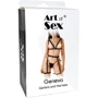 Сексуальный набор гартеры и портупея Art of Sex - Geneva украшенные кольцами, XS-M: Материал Натуральная кожа