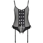 Корсет со шнуровкой Passion NESSY CORSET Вlack S/M (стринги в наборе): Для кого Для женщин