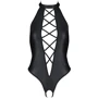 Боди из эко-кожи с имитацией шнуровки и открытым доступом Passion NANCY BODY black, S/M: Для кого Для женщин