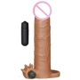 Насадка на член LoveToy Pleasure X-Tender Vibrating Penis Sleeve Add 3" Brown