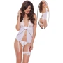 Эротический комплект NDS 5079-1 White M/L (22033): Декор Цепочка, Кружево, Стразы, Бант