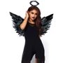 Крила чорного ангела Leg Avenue Angel Accessory Kit Black (крила, німб)