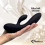 Гнучкий вібратор кролик з двома моторами FeelzToys Lea Rabbit Vibrator Black: Тип управління кнопкове