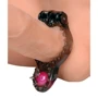 Эрекционное виброкольцо Double Dipper Vibrating Cock Ring with Anal Bead: Цвет черный