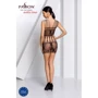 Бодистокинг Passion BS090 black: Узор Однотонный, Цветочный