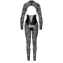 Комбінезон Noir Handmade F299 Enigma lace catsuit with underbust bodice Black, L: Розмір L