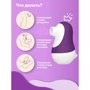 Вакуумный стимулятор с подвижным язычком 2в1 Сатисфакер Pinguino, 9.4 х 6.2 (фиолетовый): Тип управления Кнопочное