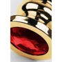 Анальна пробка із кристалом Toyfa Metal Gold anal plug dark red gem: Тип Анальные пробки