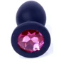 Анальная пробка Boss Series - Jewellery Black Silicon PLUG Medium Pink (BS6400087): Особенности С кристаллами