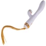 Вибратор-кролик с флоггером LOCKINK Sevanda Whip Vibrating Massage Wand - White & Golden