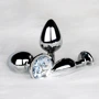 Металевий анальний затор Ouch! Heart Gem Silver - Diamond, S: Матеріал Медицинский металл