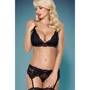 Кружевной комплект Obsessive с поясом для чулок 810-SEG-1, L/XL