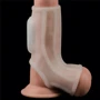 Насадка на член с вибрацией LoveToy Vibrating Silk Knights Ring with Scrotum Sleeve White: Наличие вибрации Есть