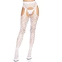 Сексуальные колготки в сетку с сердечками Leg Avenue OS White
