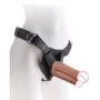 Страпон с двойным фаллоимитатором Pipdream Harness 7 Two Cocks One Hole, 17,8х4,5 см