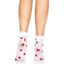 Носки с клубничным принтом Leg Avenue Strawberry ruffle top anklets One size: Для кого Для женщин