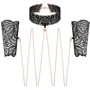 Мереживні наручники та комір Rosy Gold - Lace Cuffs and Collar Black
