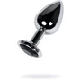 Анальная пробка с кристаллом Toyfa Metal Silver anal plug black gem