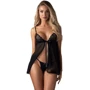 Пеньюар и трусики Obsessive Blomentis babydoll & thong M/L