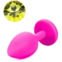 Силиконовая анальная пробка с кристаллом Silicon Pink 08 ( размер S ), SKN-SIL-PINK 08