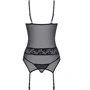 Прозорий корсет з підв'язками Obsessive 812-COR-1, Чорний, S / M фото 3