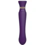 Смартвибратор 3в1 Zalo - Queen Twilight Purple, пульсирующая жемчужина и вакуум, кристалл Swarovski: Диаметр, см 3.3