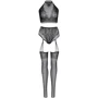 Комплект Leg Avenue Crop top and garter panty Black: Матеріал Полиамид