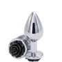 Анальна пробка Ns Novelties - Rose Buttplug M (срібляста із чорним)