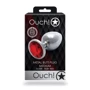 Металлическая анальная пробка Ouch! Heart Gem Silver - Ruby Red, М: Особенности С кристаллами
