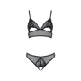 Комплект Passion Christa Set black L/XL: браллет с ажурным лифом и открытыми трусиками: Применение На тело