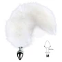 Металлическая анальная пробка с хвостом из натурального меха Art of Sex size M White fox: Для кого Унисекс