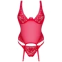 Прозрачный корсет Obsessive Lacelove corset XL/2XL Red: Материал Полиамид