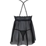 Пеньюар ECO Passion KERRIA CHEMISE black L/XL: Декор Кружево
