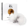 Металлическая анальная пробка с хвостом из натурального меха Art of Sex size M White fox: Тип Анальные пробки