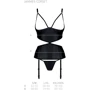 Корсет із відкритими грудьми Passion JANNIES CORSET Вlack S/M (стрінги в наборі): Застосування На тело