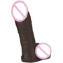 Doc Johnson Vac-U-Lock™ 8 Realistic Chocolate - насадка-фаллоимитатор с мошонкой