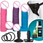 Страпон Doc Johnson Vac-U-Lock - Dual Density UltraSKYN Colors Set: Длина, см 20.3