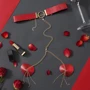 Пестис-сердечки с кисточками и чокером JSY Nipple Sticker RT236114 Red