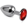 Анальная пробка с кристаллом LoveToy Small Silver Plug Red